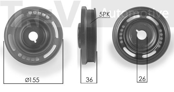 TREVI AUTOMOTIVE Hihnapyörä, kampiakseli PC1172